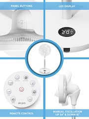 Air Pro White 125 Pedestal Fan With Remote Control and Digital Display - Image 7 of 7