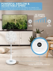 Air Pro White 13.5 Oscillating Pedestal Fan With Remote Control - Image 6 of 7