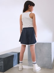 Navy Blue Sporty Pleated Shorts (3-16yrs) - Image 2 of 8