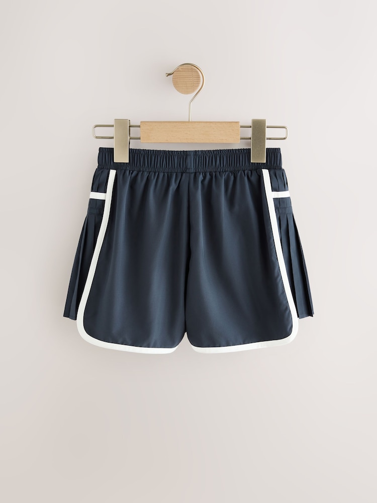 Navy Blue Sporty Pleated Shorts (3-16yrs) - Image 6 of 8