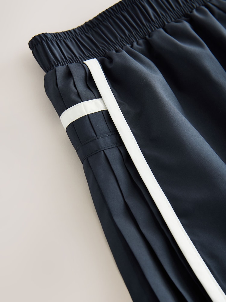 Navy Blue Sporty Pleated Shorts (3-16yrs) - Image 8 of 8