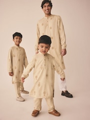 Neutral Leaf EMB Embroidered Kurta Shirt - Image 2 of 10