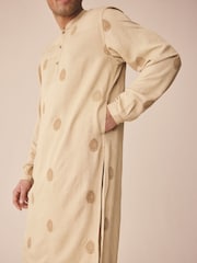 Neutral Leaf EMB Embroidered Kurta Shirt - Image 4 of 10