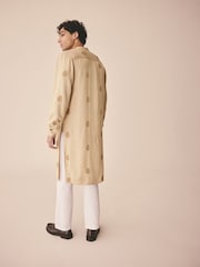 Neutral Leaf EMB Embroidered Kurta Shirt - Image 6 of 10