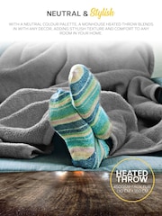 MONHOUSE Beige Premium King Soft Fleece Fitted Heated Mattress Cover - Image 5 of 7