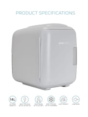 MONCOOK Grey Mono Glass Door Mini Fridge Cooling and Warming Functio 14L - Image 2 of 7