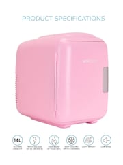 MONCOOK Pink Mono Glass Door Mini Fridge Cooling and Warming Functio 14L - Image 2 of 7