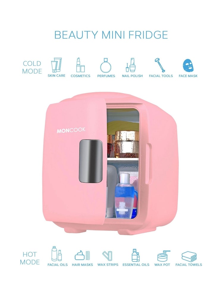 MONCOOK Pink Mono Glass Door Mini Fridge Cooling and Warming Functio 14L - Image 7 of 7