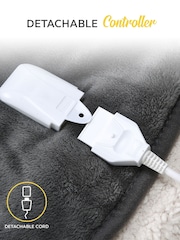 MONHOUSE Grey Shearling Heated Throw Electric Blanket - Image 3 of 7
