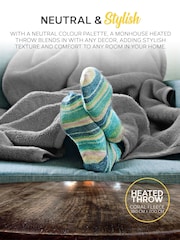 MONHOUSE Grey Shearling Heated Throw Electric Blanket - Image 6 of 7