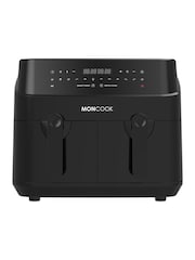MONCOOK Black 9L Dual Air Fryer Oil Free Cooking with 50 Receipe Book - Image 1 of 7