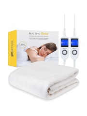 MONHOUSE Beige Premium Queen Soft Fleece Fitted Heated Mattress Cover - Image 1 of 7