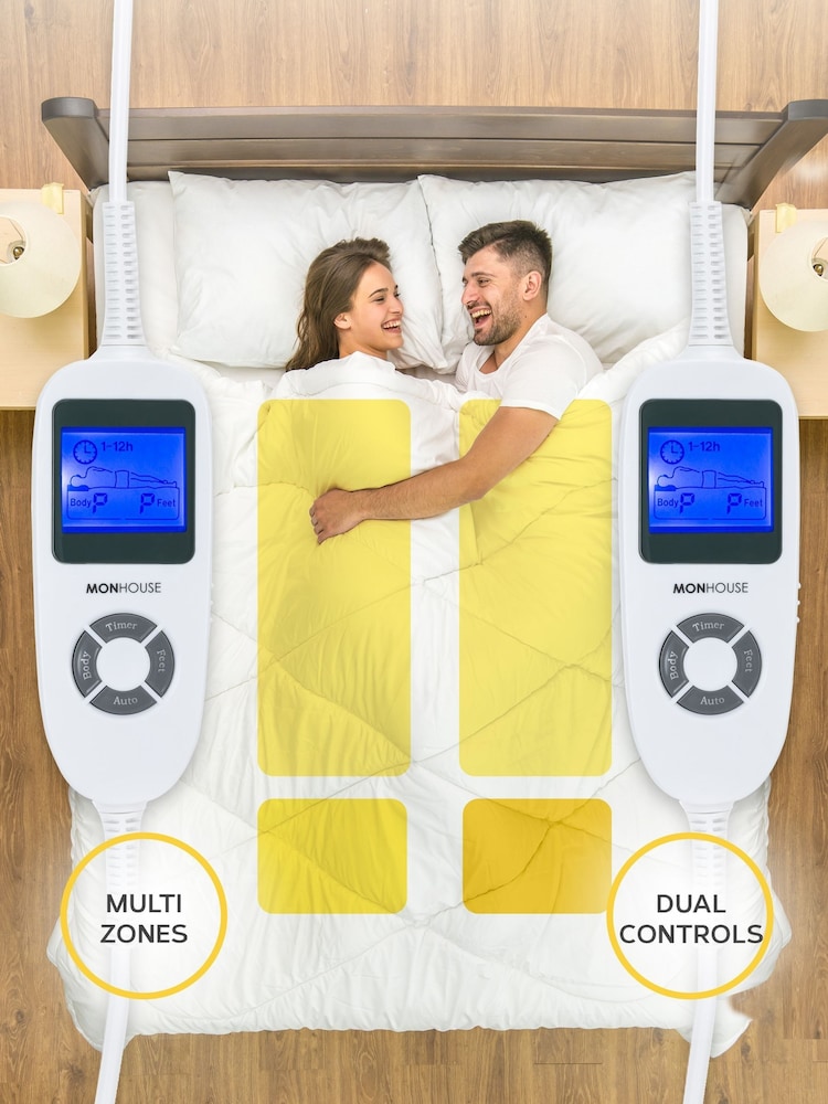 MONHOUSE Beige Premium Queen Soft Fleece Fitted Heated Mattress Cover - Image 7 of 7