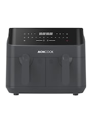MONCOOK Grey 9L Dual Air Fryer Oil Free Cooking with 50 Receipe Book - Image 1 of 7