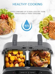 MONCOOK Grey 9L Dual Air Fryer Oil Free Cooking with 50 Receipe Book - Image 7 of 7