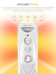 MONHOUSE White 2500W Digital 11 fins Oil Filled Radiator with LED Display - Image 4 of 7