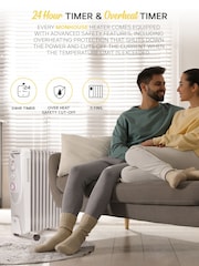 MONHOUSE White 2500W Digital 11 fins Oil Filled Radiator with LED Display - Image 6 of 7