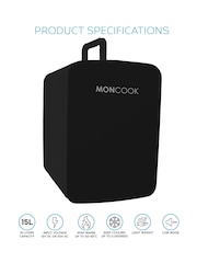 MONCOOK Black Glass Door Mini Fridge Cooling and Warming Functio 15L - Image 1 of 7