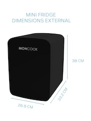 MONCOOK Black Glass Door Mini Fridge Cooling and Warming Functio 15L - Image 2 of 7