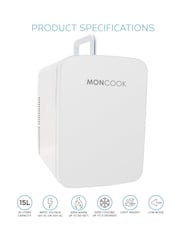 MONCOOK White Glass Door Mini Fridge Cooling and Warming Functio 15L - Image 1 of 7