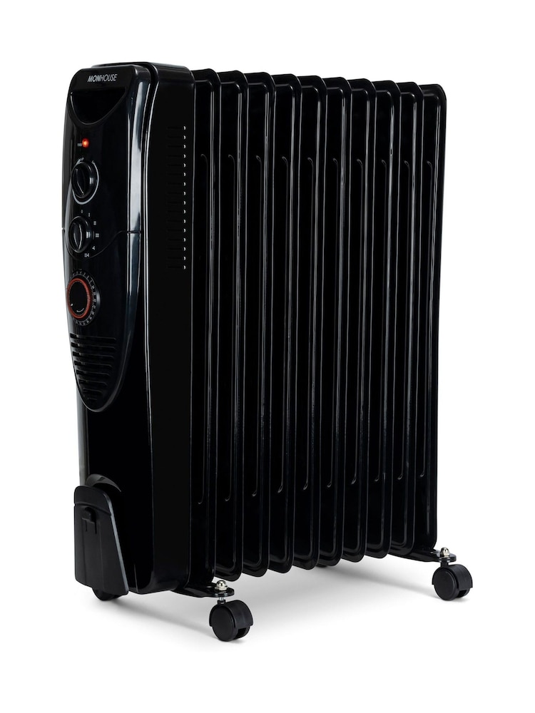 MONHOUSE Black 2500W Digital 11 fins Oil Filled Radiator with LED Display - Image 1 of 7