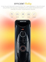MONHOUSE Black 2500W Digital 11 fins Oil Filled Radiator with LED Display - Image 4 of 7