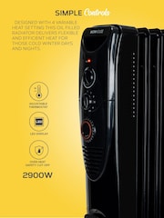 MONHOUSE Black 2500W Digital 11 fins Oil Filled Radiator with LED Display - Image 5 of 7