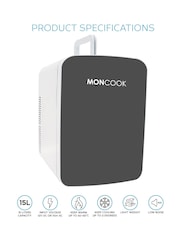 MONCOOK Grey Glass Door Mini Fridge Cooling and Warming Functio 15L - Image 1 of 7