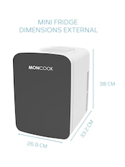 MONCOOK Grey Glass Door Mini Fridge Cooling and Warming Functio 15L - Image 2 of 7