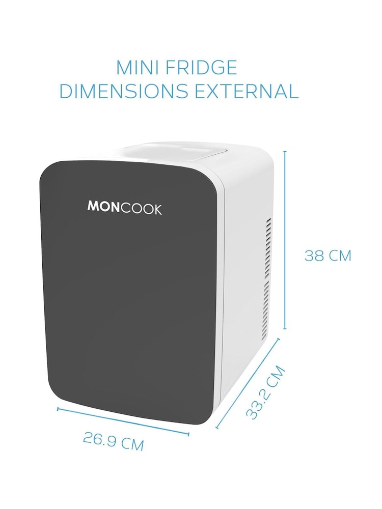 MONCOOK Grey Glass Door Mini Fridge Cooling and Warming Functio 15L - Image 2 of 7