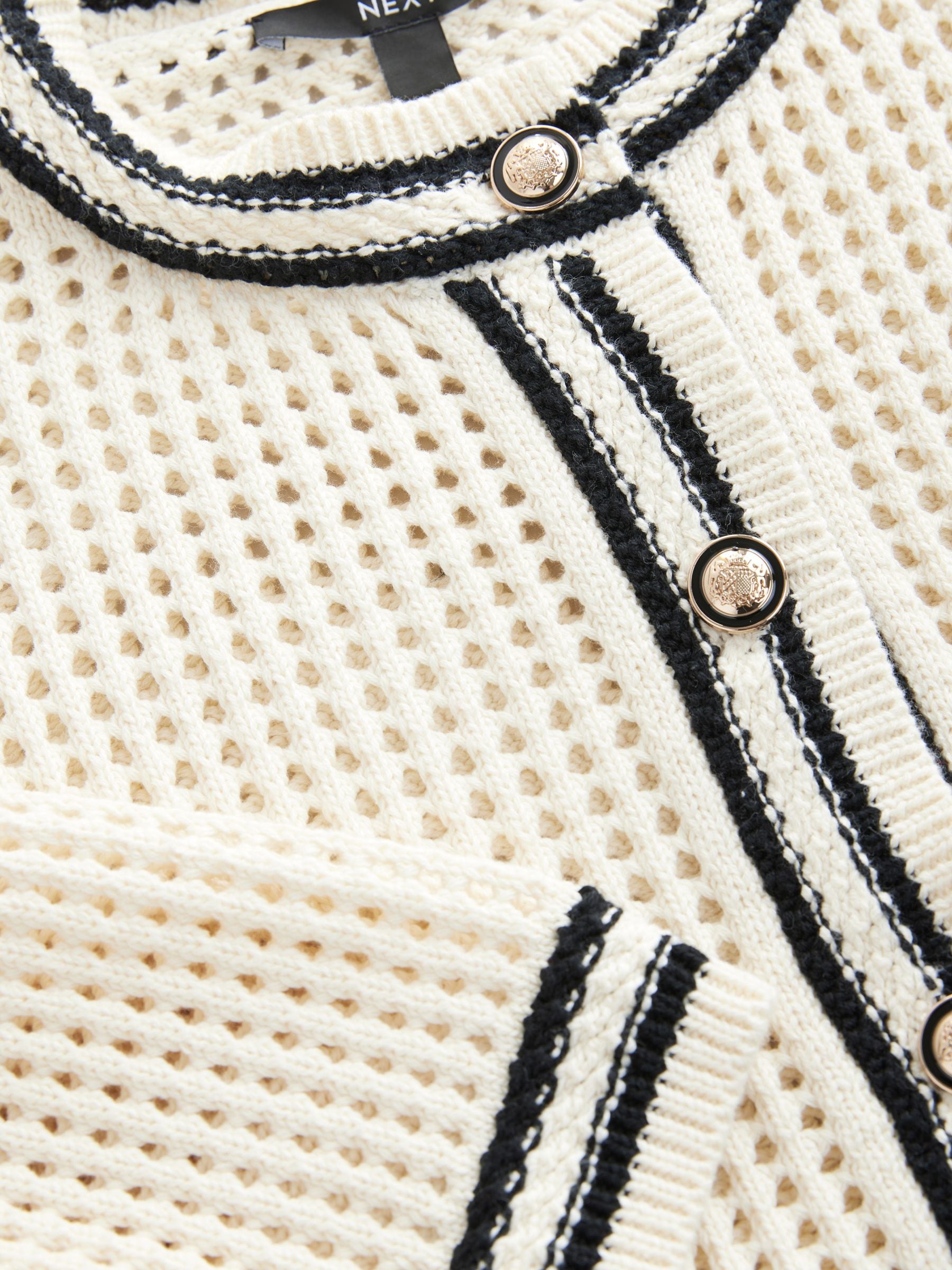 Buy White Ecru 100% Cotton Mesh Smart Crochet Jacket from
