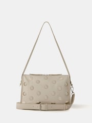 Mint Velvet Cream Leather Studded 100% Cotton Bag - Image 1 of 2