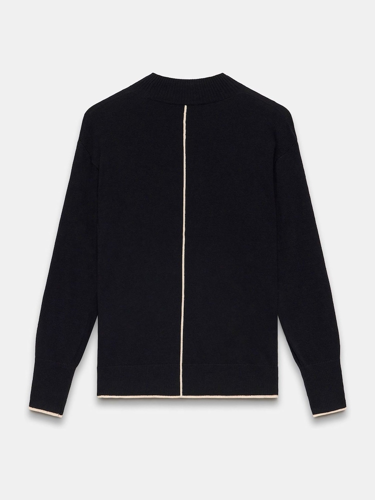 Mint Velvet Black Contrast Star Jumper - Image 4 of 4