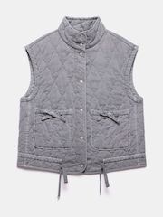 Mint Velvet Grey Wash Quilted Gilet - Image 3 of 4