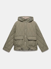 Mint Velvet Green Quilted Hooded Jacket - Image 3 of 4