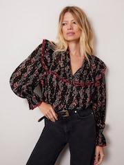 Mint Velvet Red Floral Print Blouse - Image 1 of 4