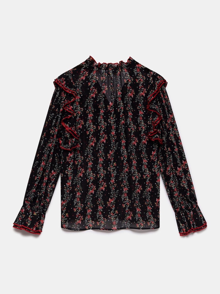 Mint Velvet Red Floral Print Blouse - Image 4 of 4
