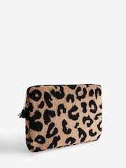 Brown Leopard Borg Laptop Sleeve - Image 3 of 6