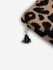 Brown Leopard Borg Laptop Sleeve - Image 5 of 6