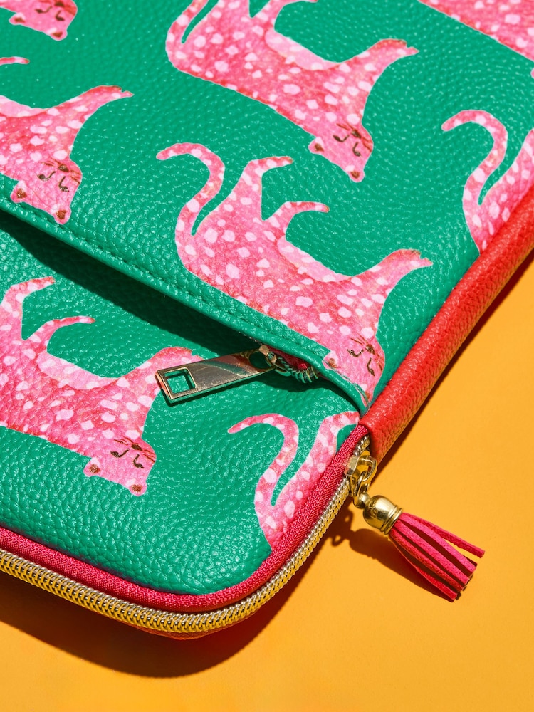 Green/Pink Mediterranean Print Laptop Sleeve - Image 2 of 5