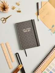 Black/Grey A5 Grid Paper Slogan Notebook - Image 1 of 3