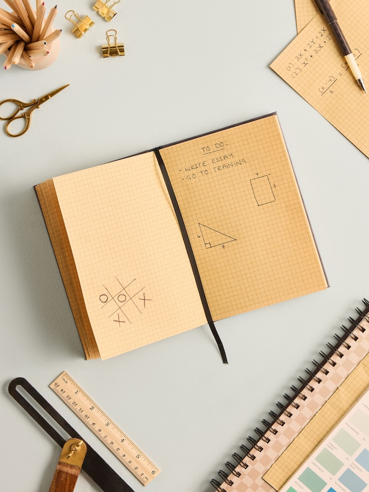 Black/Grey A5 Grid Paper Slogan Notebook - Image 2 of 3