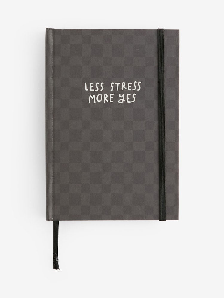 Black/Grey A5 Grid Paper Slogan Notebook - Image 4 of 4