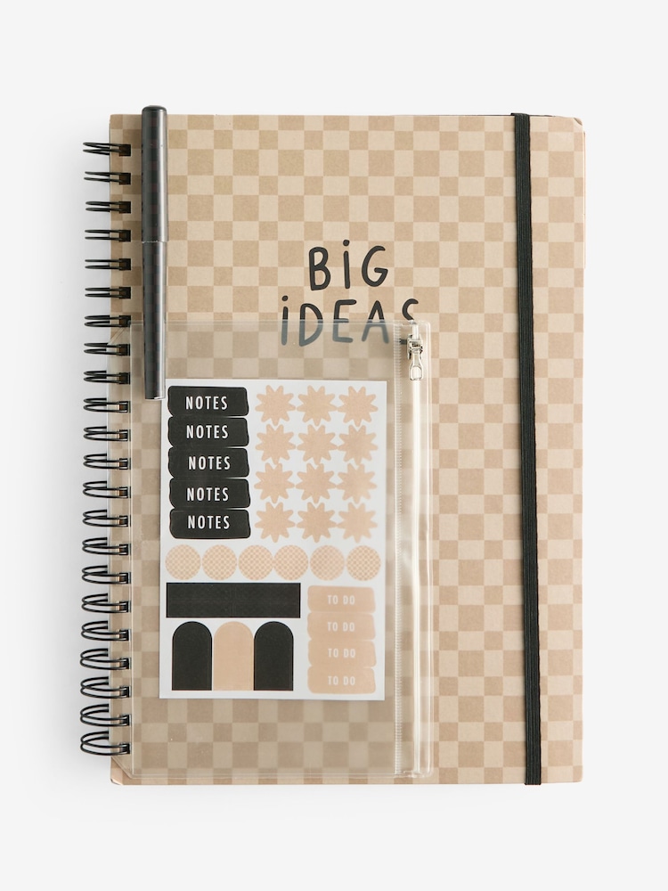 Natural A4 Project Notebook with Stickers and Pen - Image 5 of 5