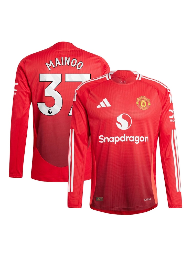 adidas Red Manchester United Home Authentic Shirt 2024-25 - Image 1 of 3