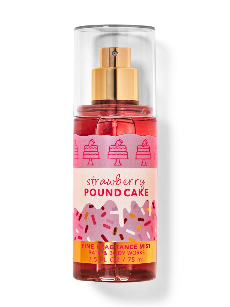 Bath & Body Works Strawberry Pound Cake Travel Size Fine Fragrance Body Mist 2.5 fl oz / 75 ml - Image 1 of 1 Bath & Body Works Strawberry Pound Cake Travel Size Fine Fragrance Body Mist 2.5 fl oz / 75 ml - Image 1 of 1