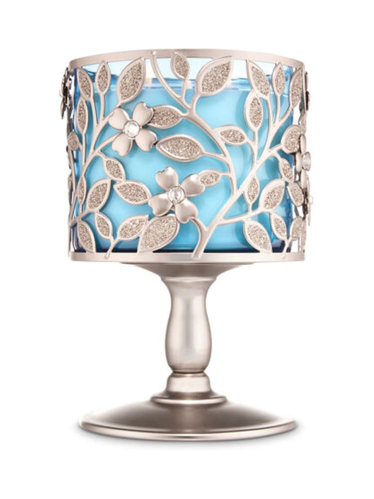 Bath & Body Works Warm Champagne Dogwood Pedestal 3-Wick Candle Holder - Image 1 of 1