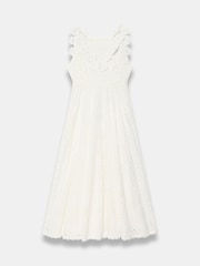 Mint Velvet White Cotton Floral Lace Midi Dress - Image 8 of 8