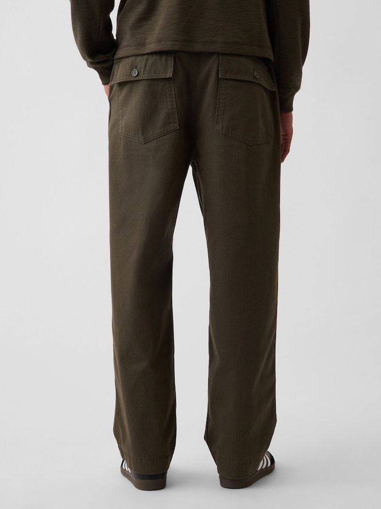 Gap Green Herringbone '90s Loose Trousers - Image 2 of 6 Gap Green Herringbone '90s Loose Trousers - Image 2 of 6
