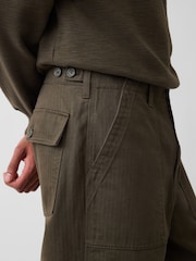 Gap Green Herringbone '90s Loose Trousers - Image 4 of 6